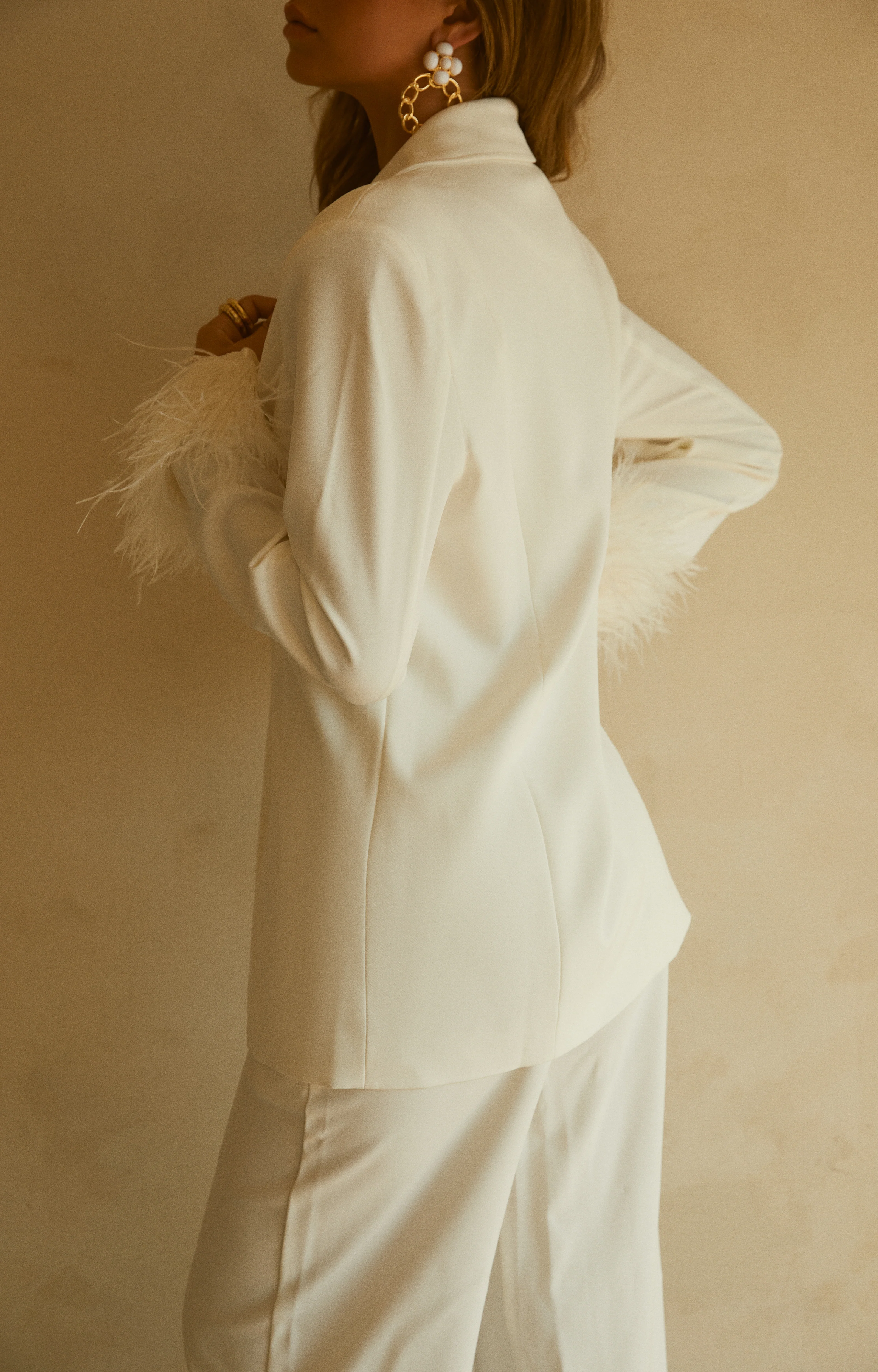 Perfect Match Two Piece Blazer and Pant Set - White - Image 15