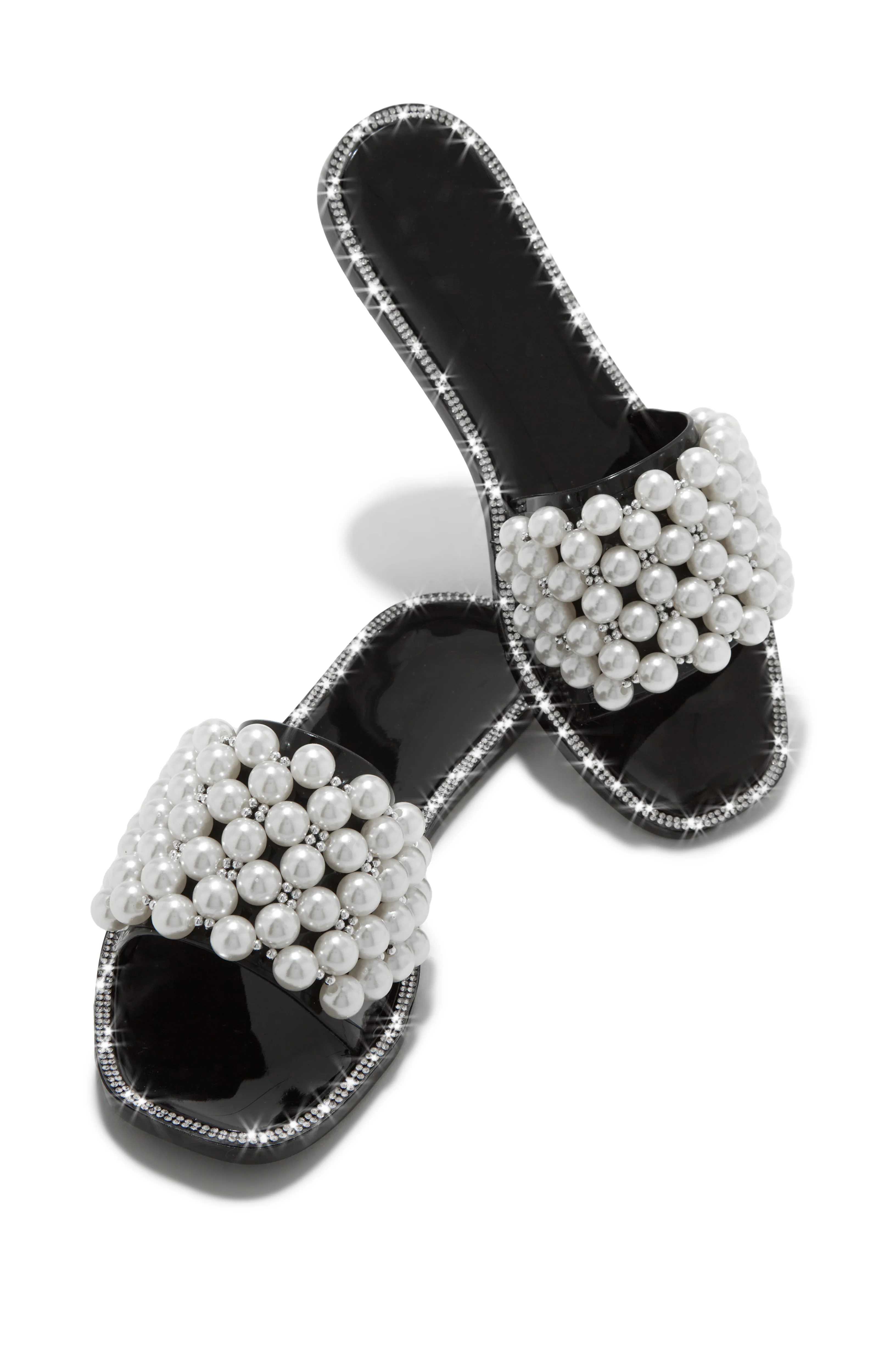 Playa Linda Embellished Jelly Slip On Sandals - Black - Image 4