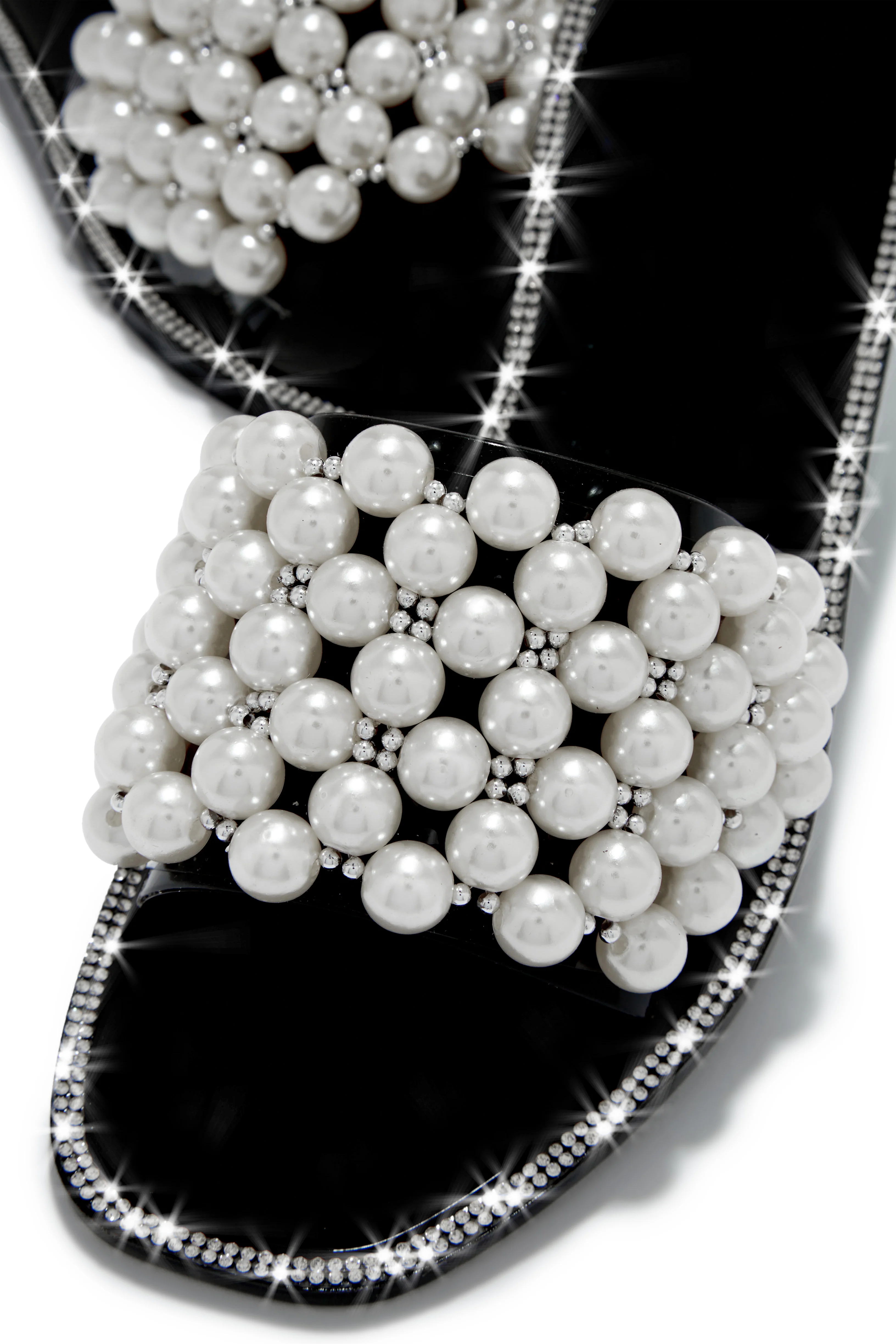 Playa Linda Embellished Jelly Slip On Sandals - Black - Image 6