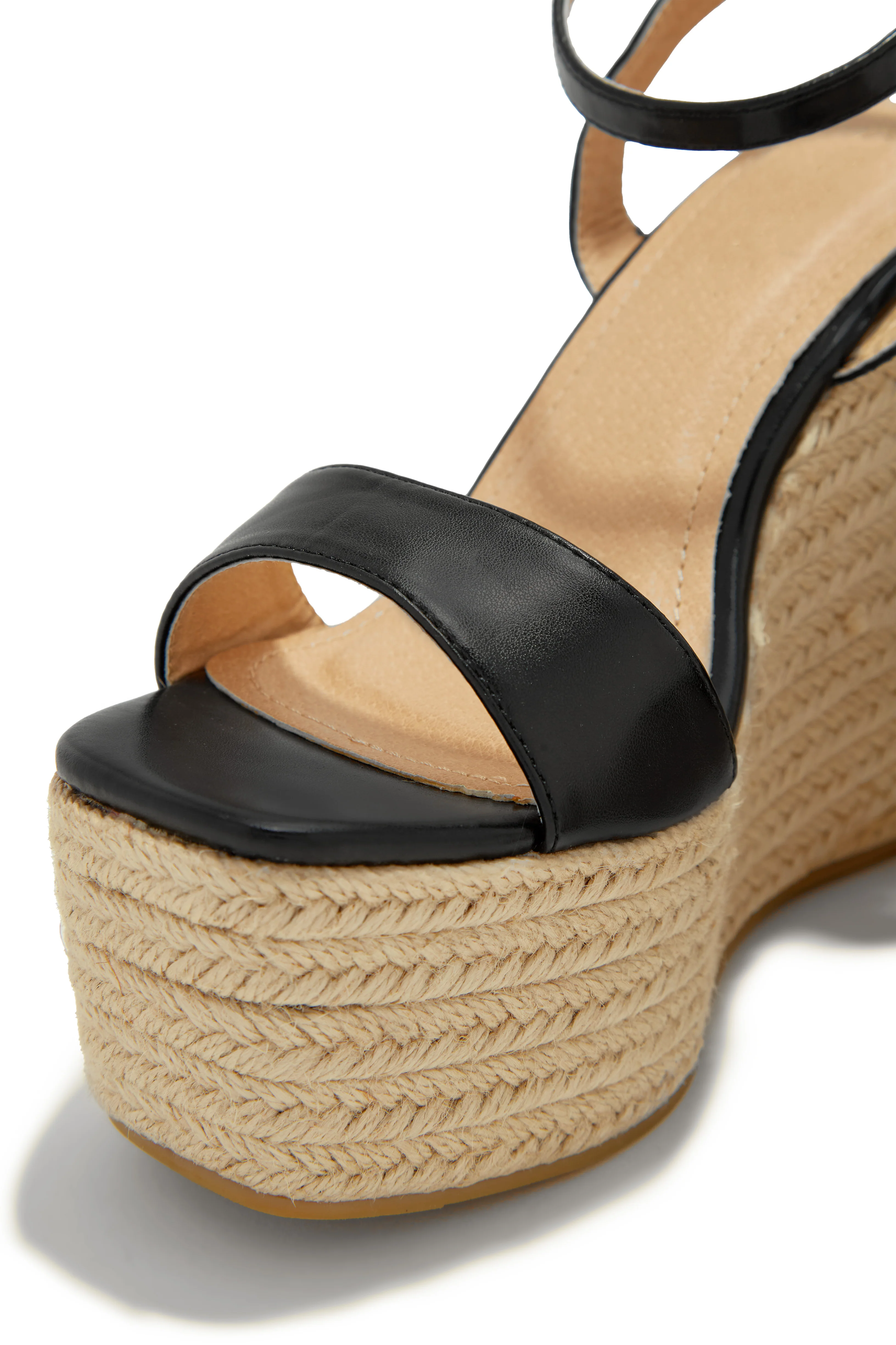 Poolside Espadrille Platform Wedges - Black - Image 3