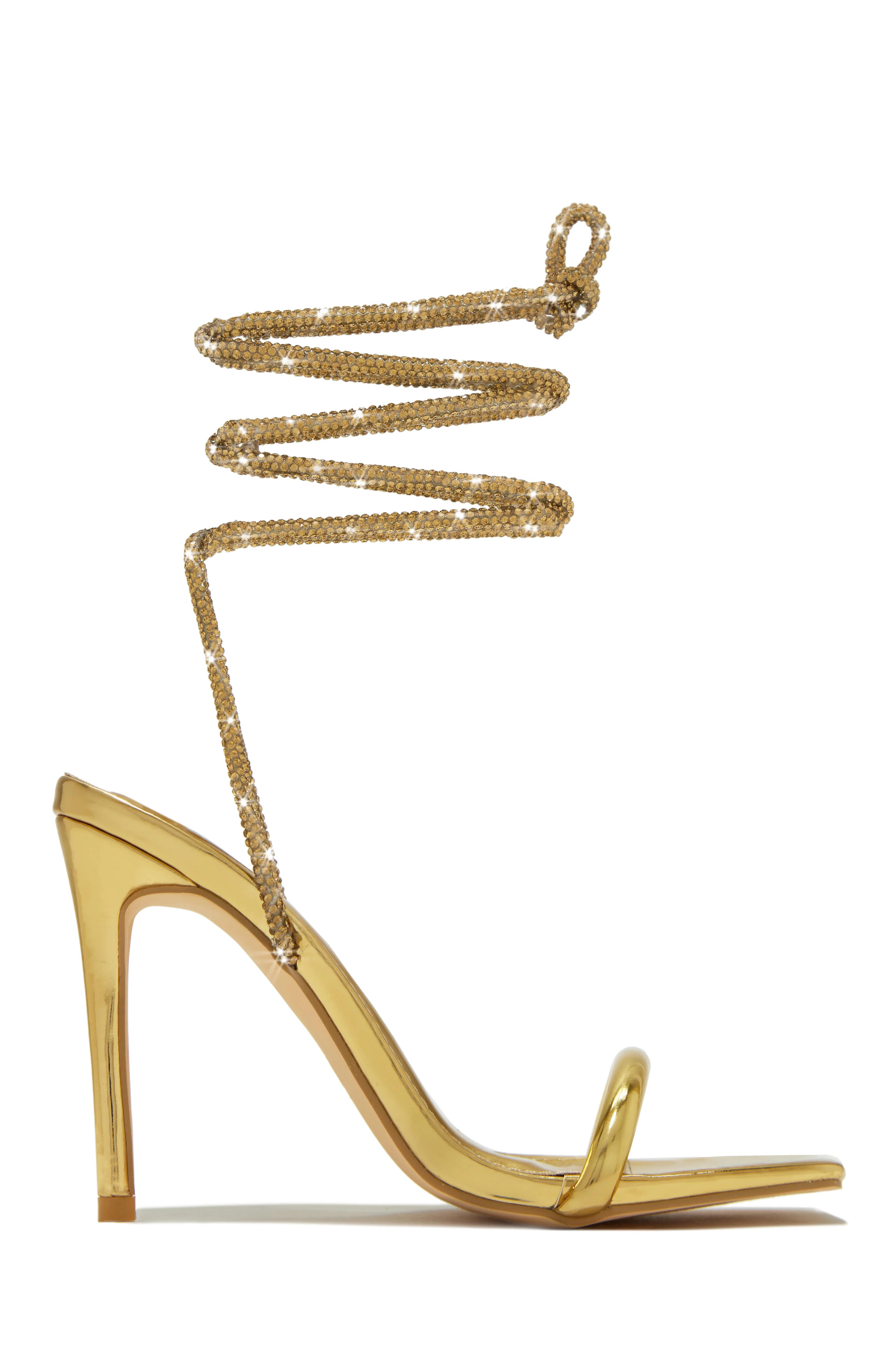 Pretty Girl Embellished Lace Up High Heels - White - Image 8