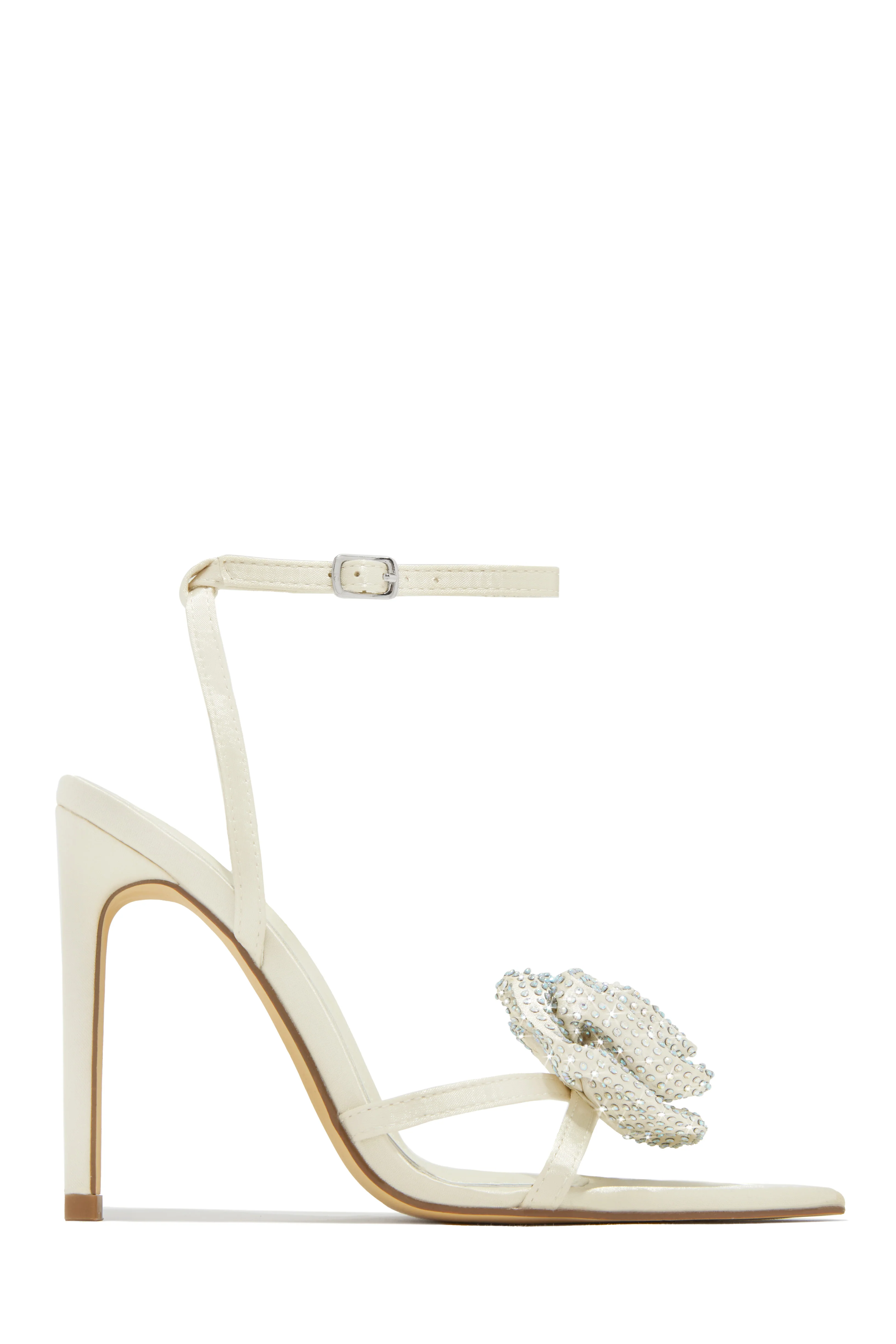 Rose Embellished Rose High Heels - Ivory - Image 7