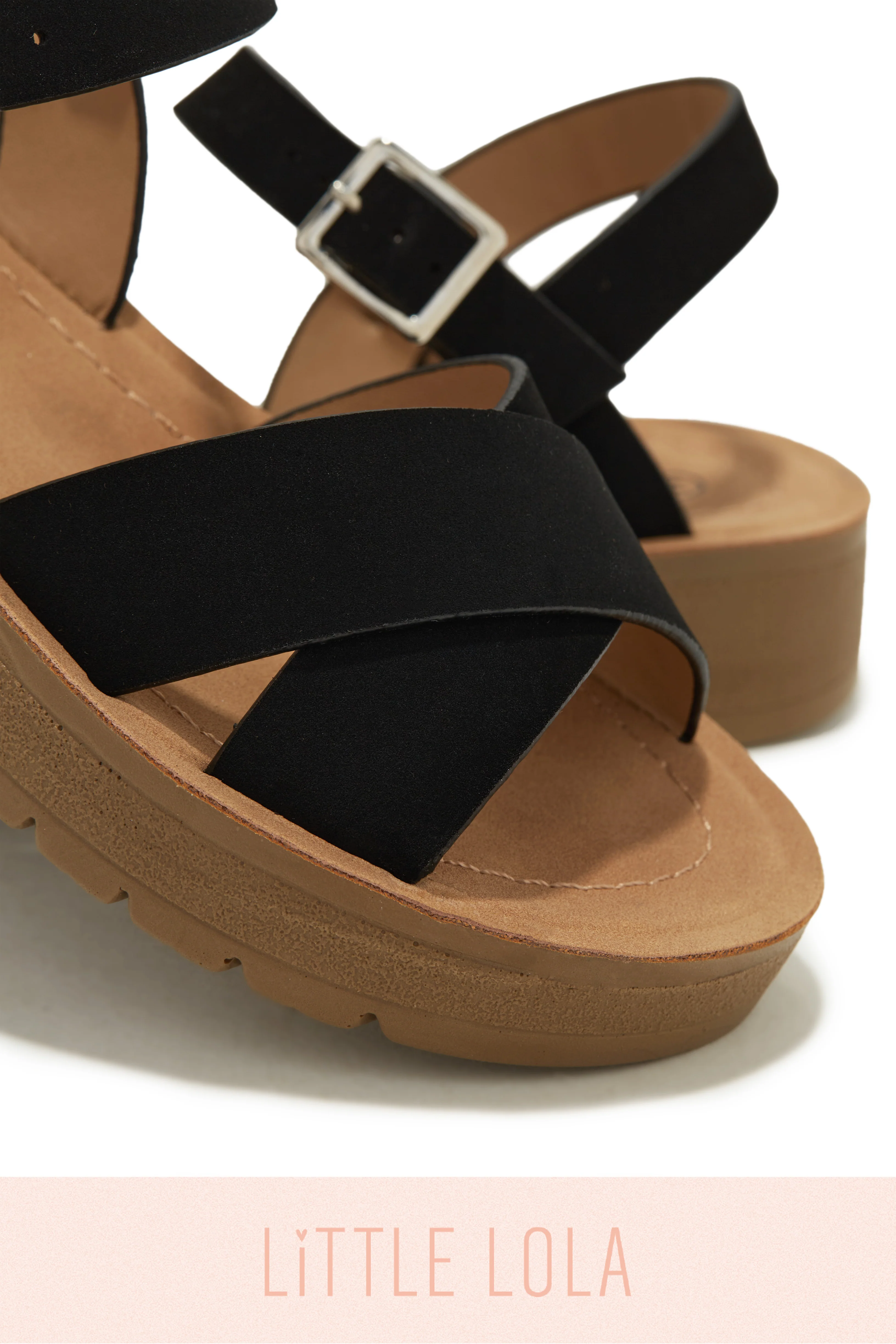 Sandy Days Kids Flat Sandals - Black - Image 3