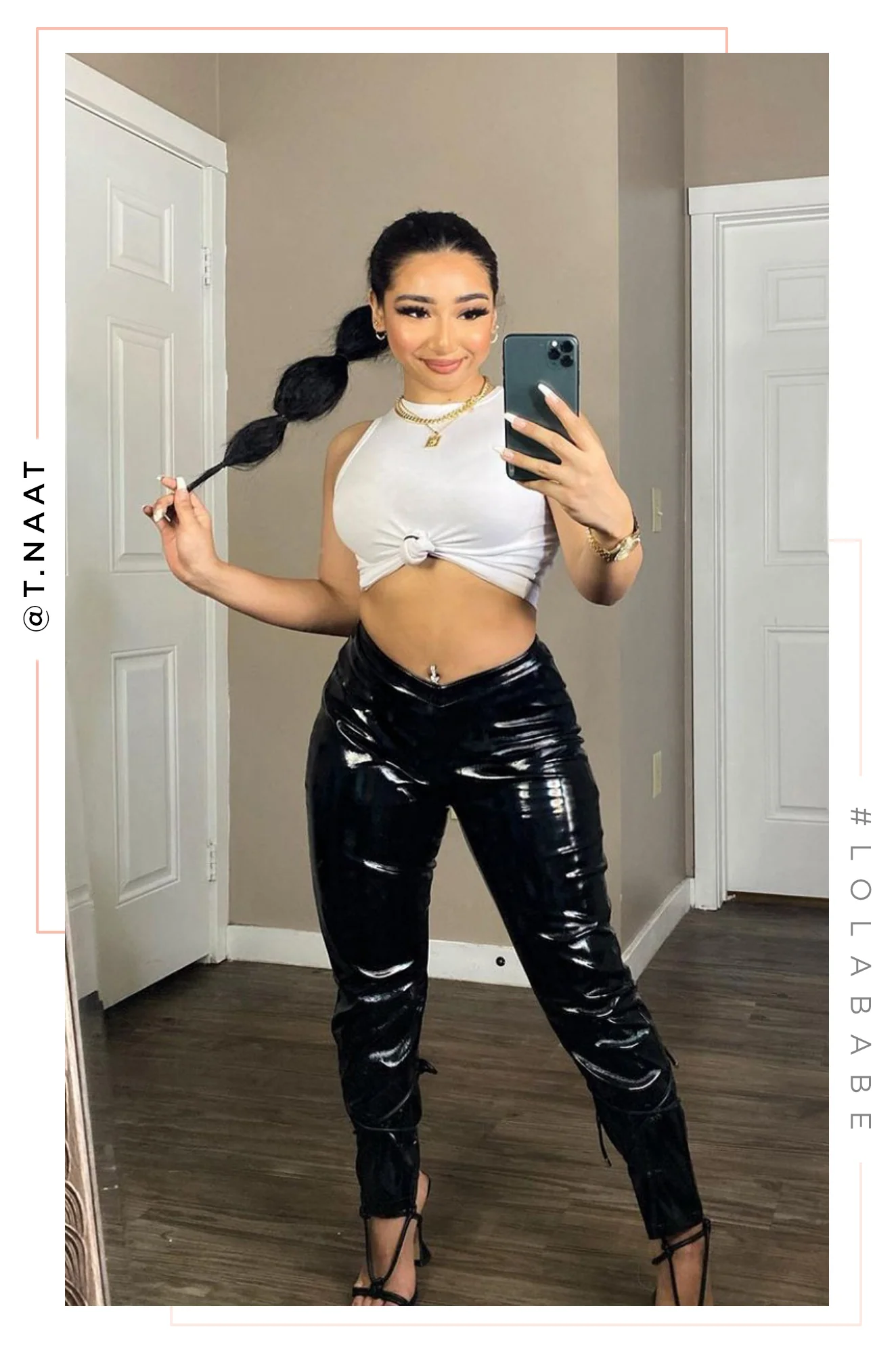 Social Nights Patent Skinny Pant - Black - Image 4