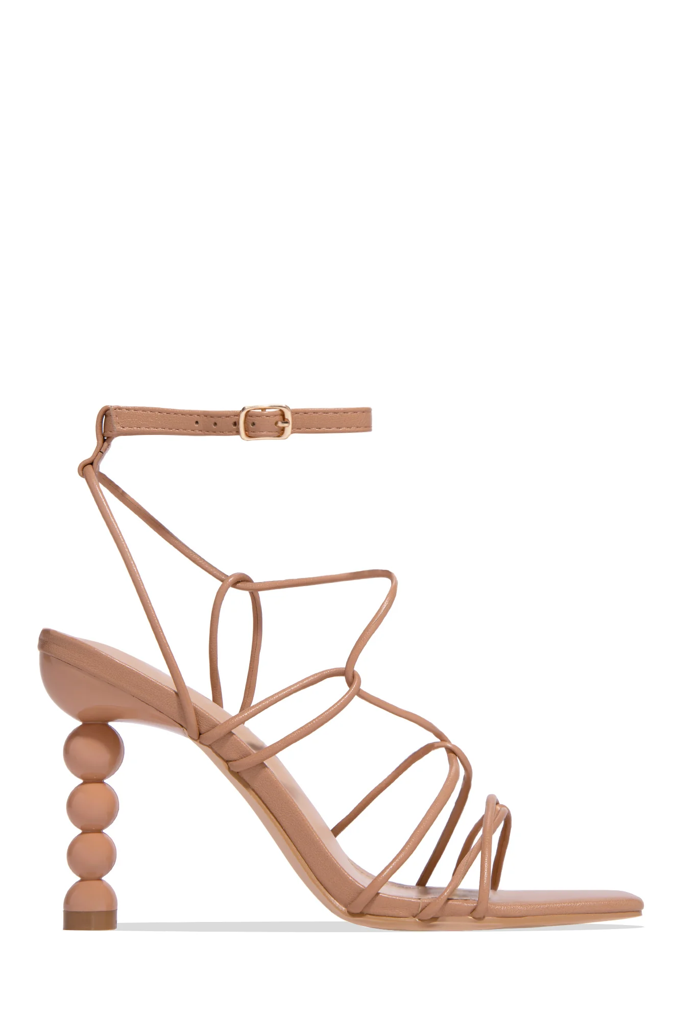 St. Barts Summer Square Toe Strappy Heels - Orange - Image 8