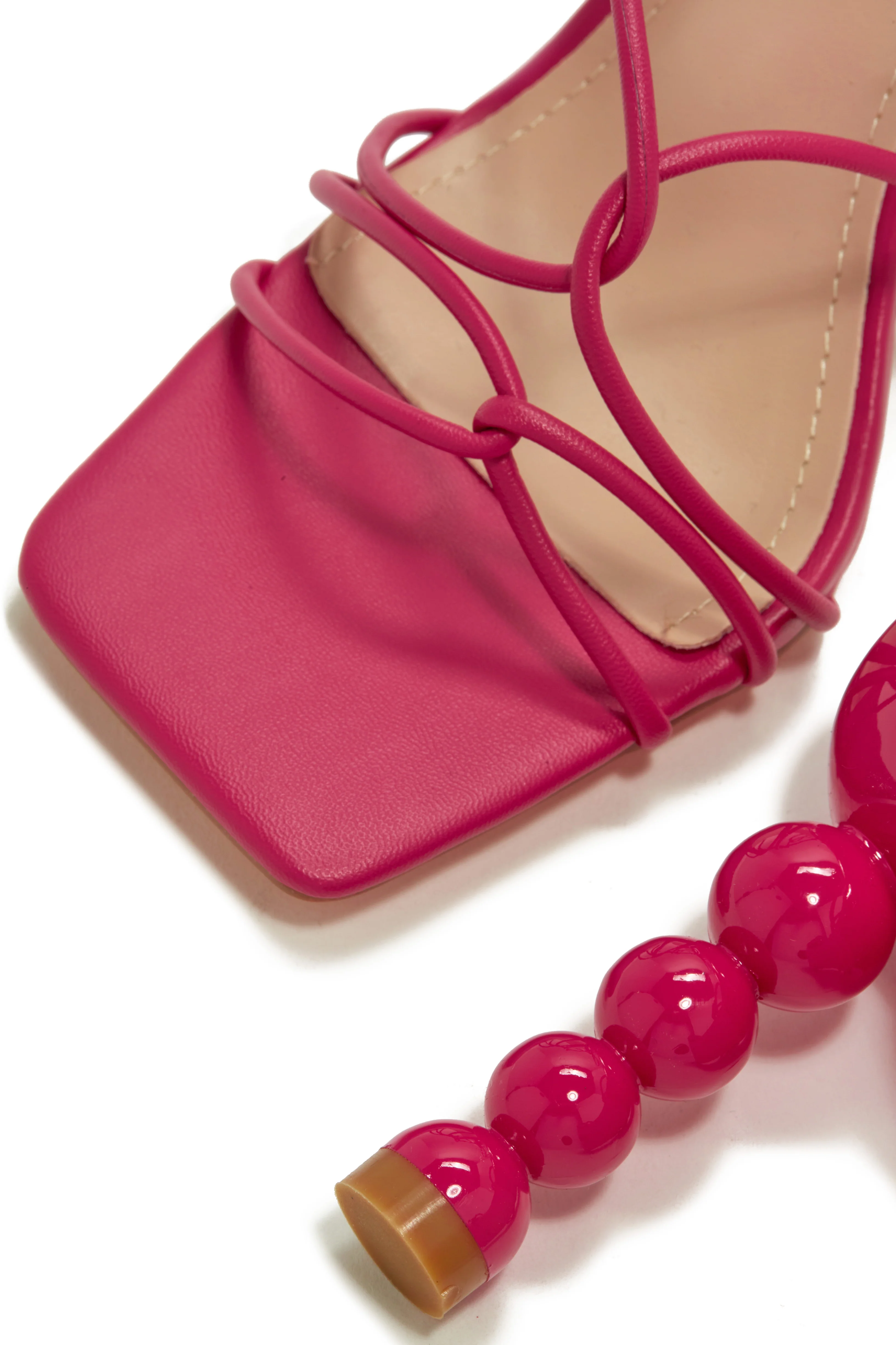 St. Barts Summer Square Toe Strappy Heels - Pink - Image 4