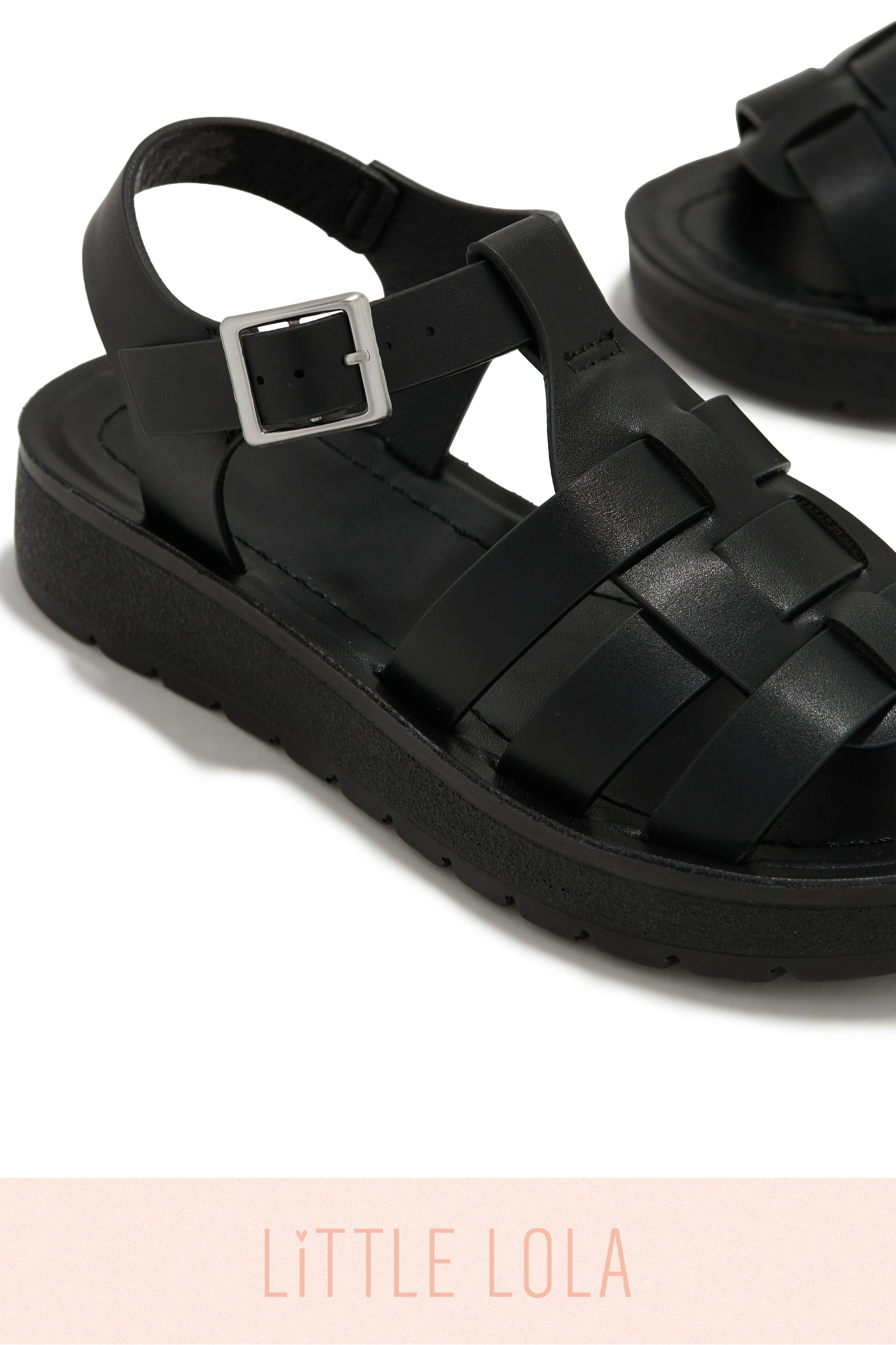 Summer Vacation Kids Flat Sandals - Black - Image 3