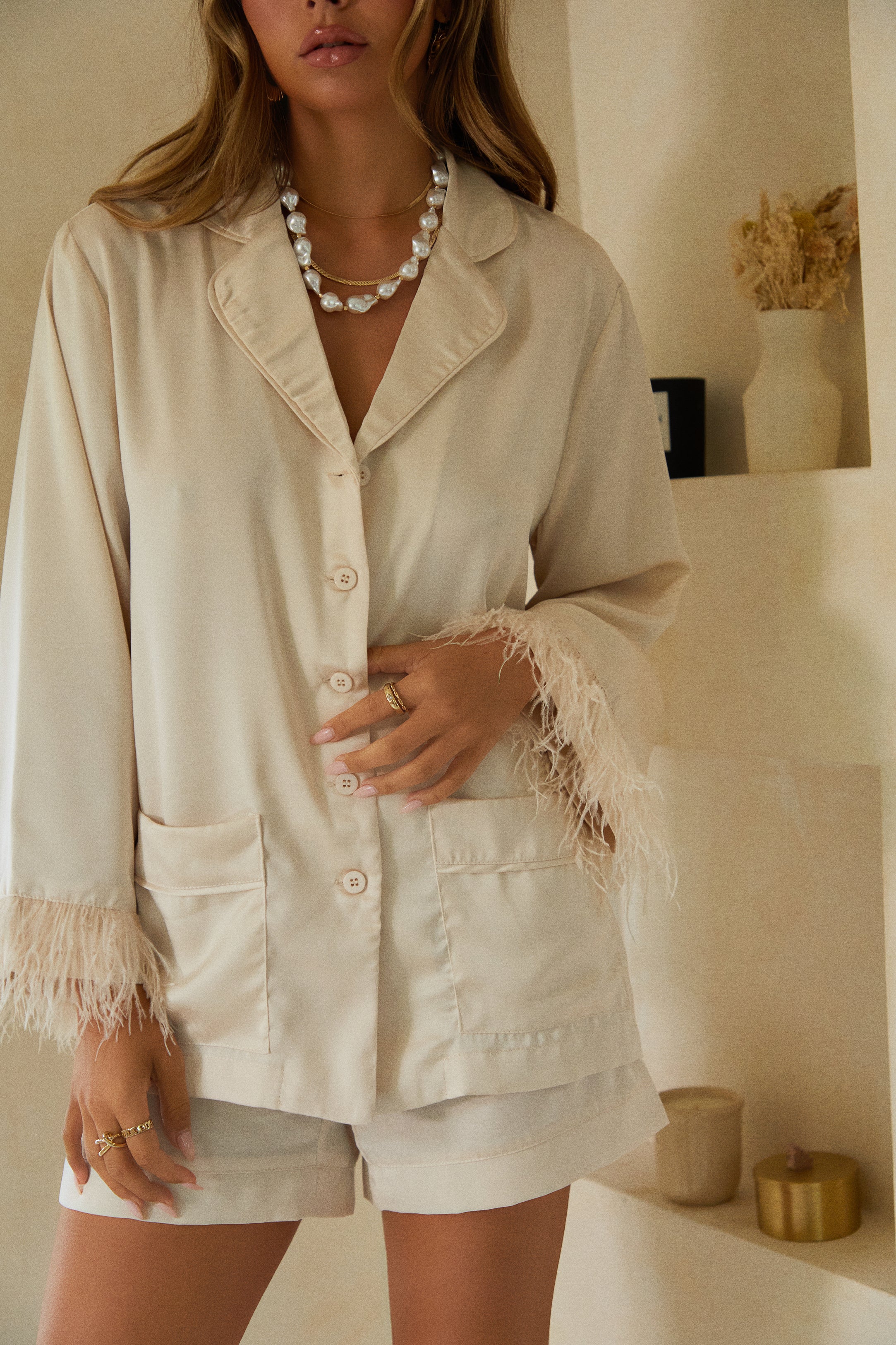 Sweetest Thing Two Piece Short Set - Nude - Image 3