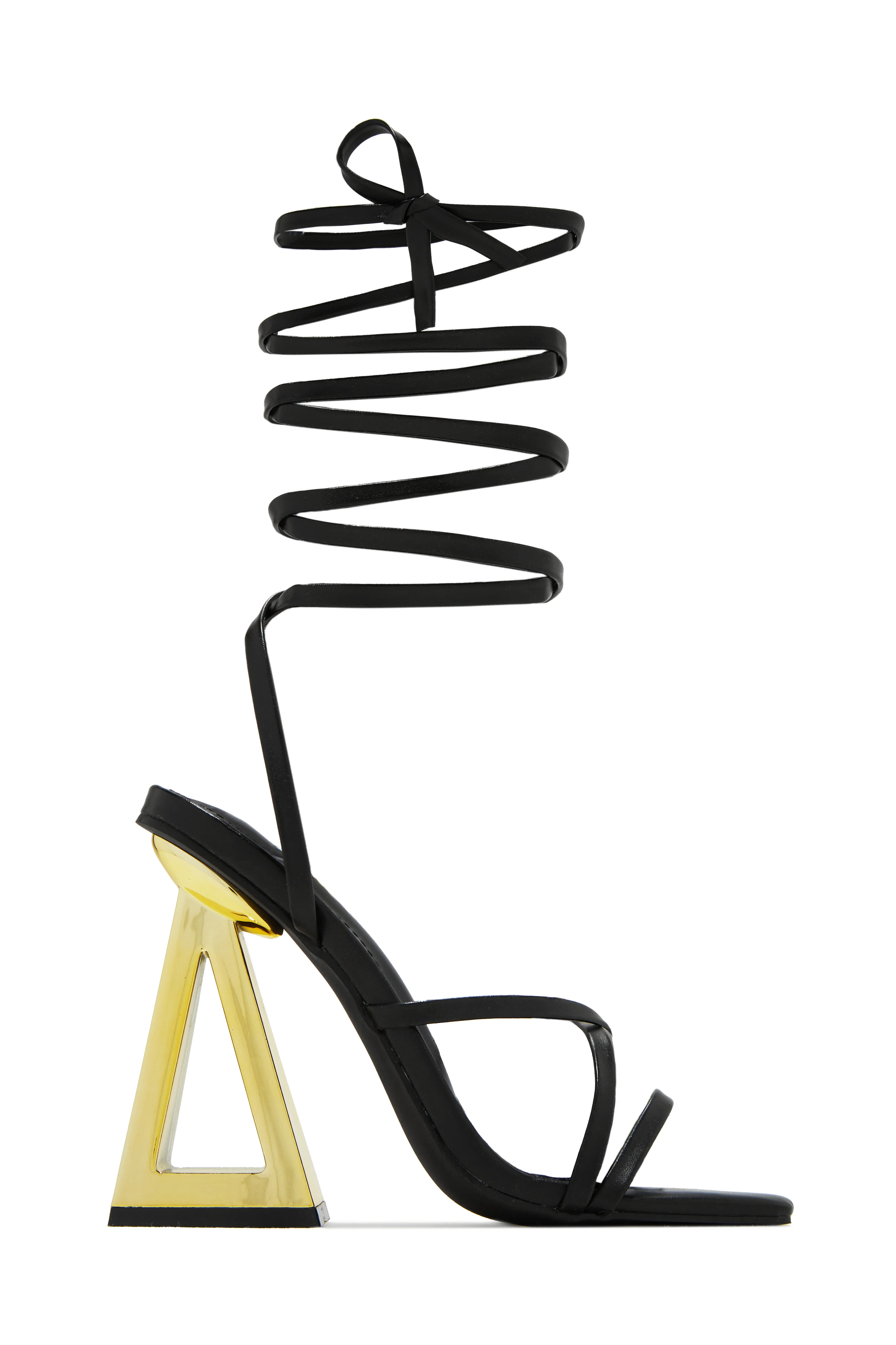 Zhuri Lace Up Block High Heels - White - Image 6